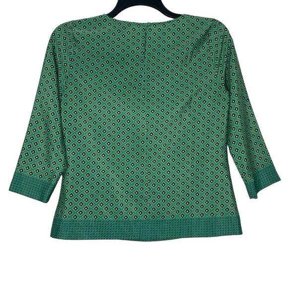 J.Crew Womens Blouse Size Small Geometric 3/4 Sleeves Round Neck Style 91566 - Picture 3 of 6